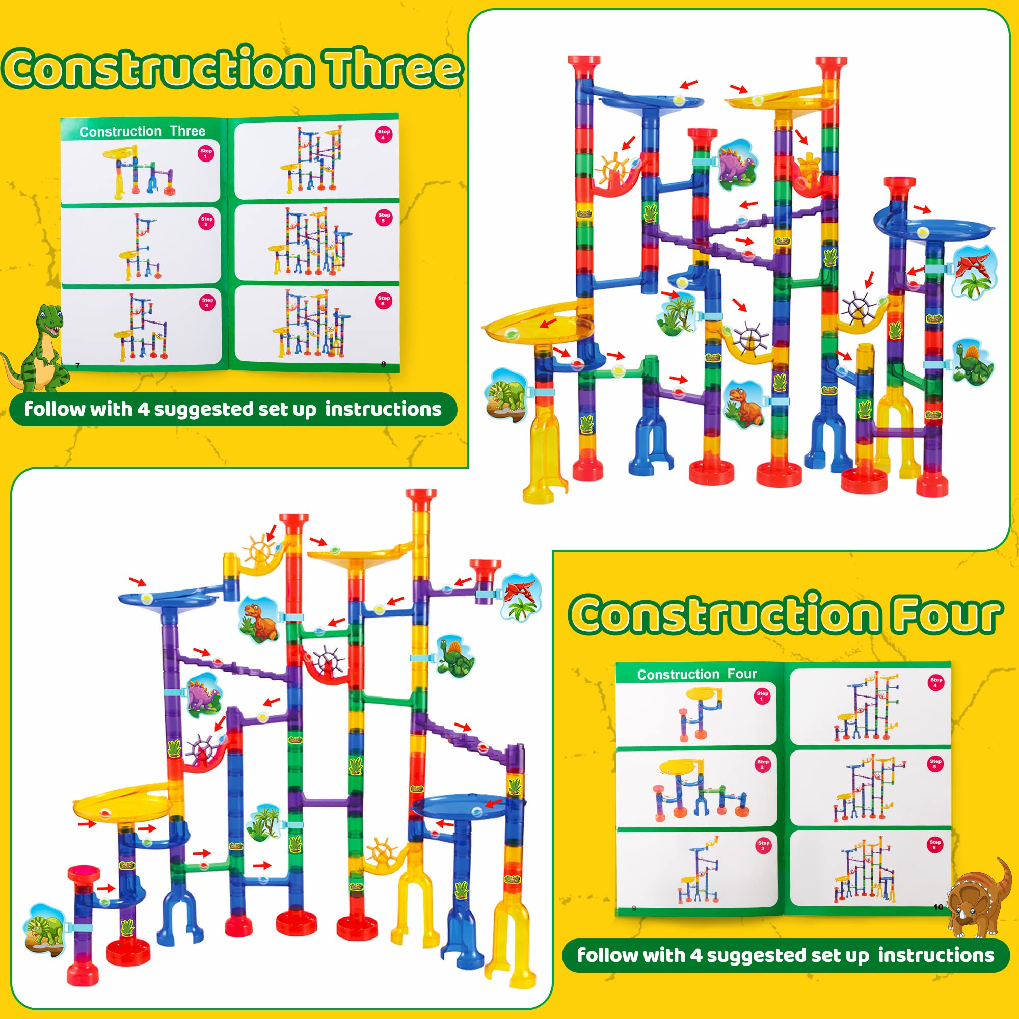 Buy JOYIN Dinosaur Theme Marble Run Set, 162Pcs Kids Marble Race Game
