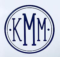 Vista 2 de Calcomanía de vinilo con monograma personalizada, calcomanía de parachoques inicial, para vasos, portátiles, ventanas de automóvil, círculo