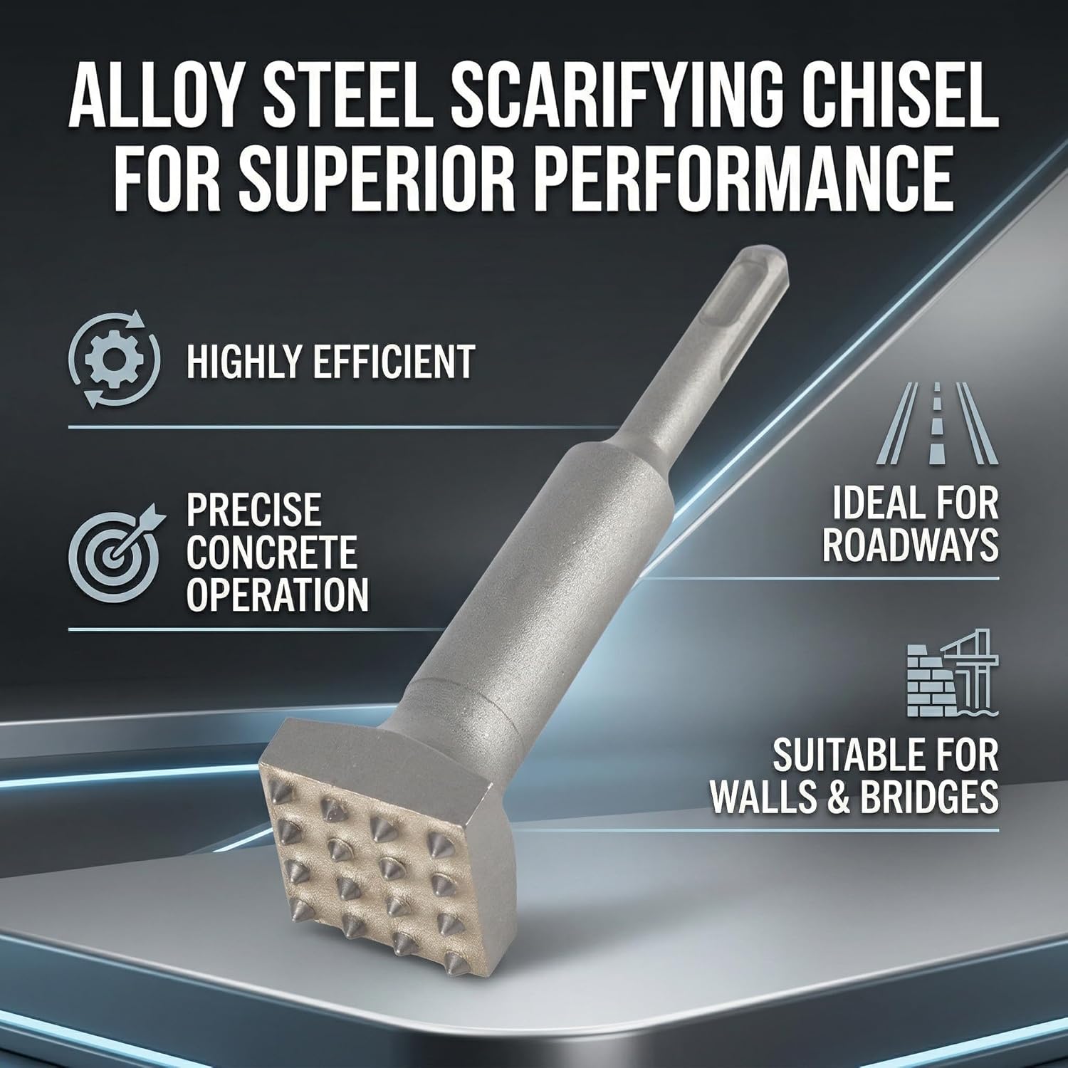 Professional Heavy Duty Concrete Repair Chisel Point Rotary Hammer High Strength Steel Masonry Stone Work Tool
