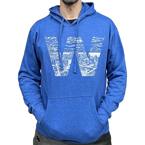 Hand-drawn W Skyline Hoodie, Printed in USA