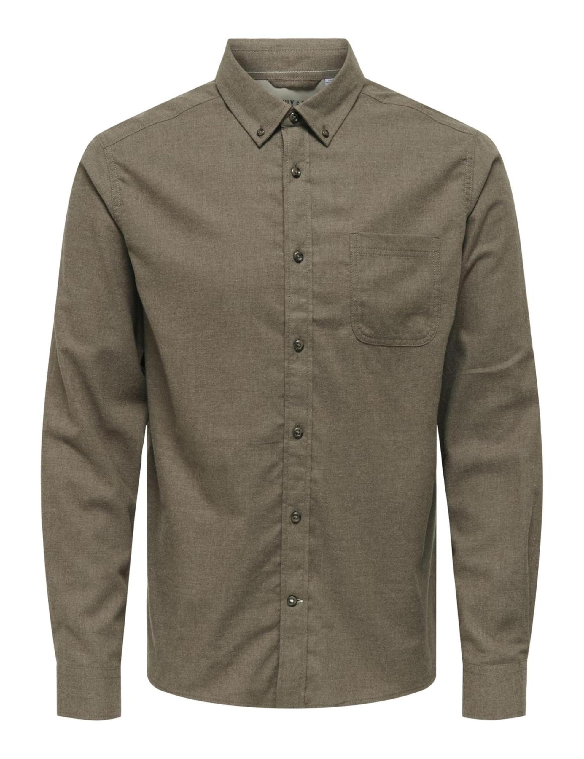 ONLY & SONS Onsroad Life Reg Melange LS Shirt Noos, Falcon, S