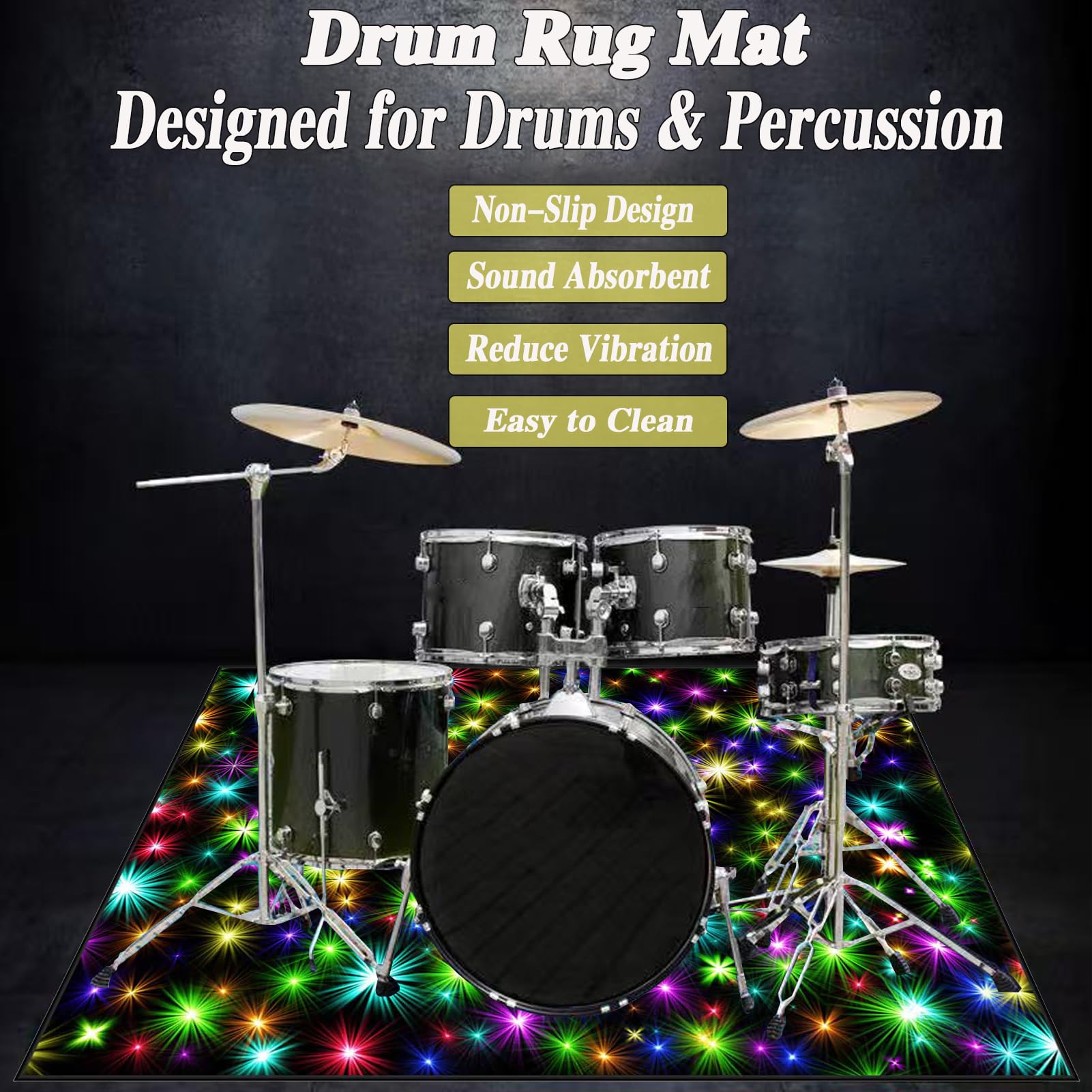 140 x 120 cm Dywan Bęben Antypoślizgowy Dźwiękoszczelny koc Domowy dywanik bębnowy do bębna basowego i innych mat do instrumentów muzycznych Mata Drum