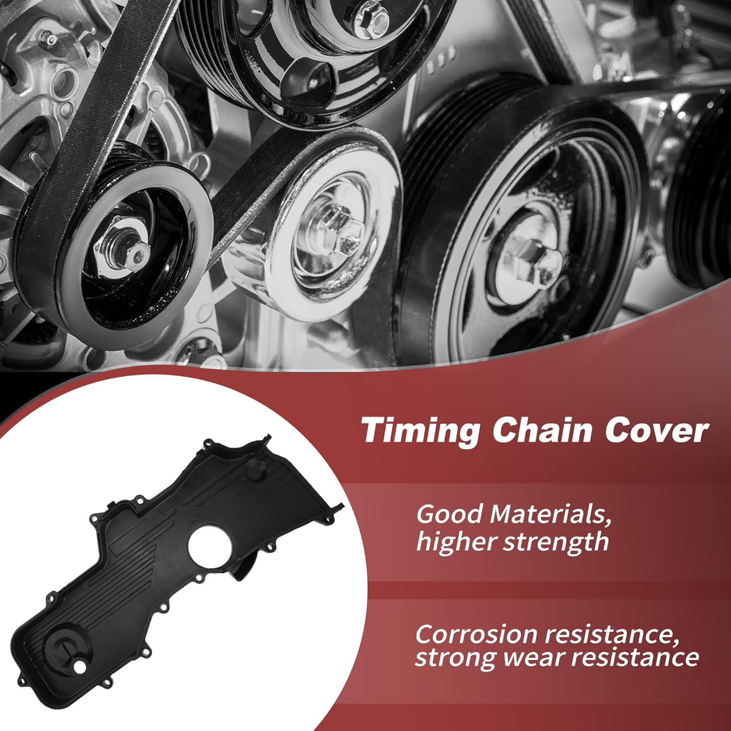 Engine Timing Cover for Subaru Forester 1999-2010 for Subaru Impreza 1999-2011 2.5L H4 Timing Chain Cover Replaces No.13570AA152/13575AA112