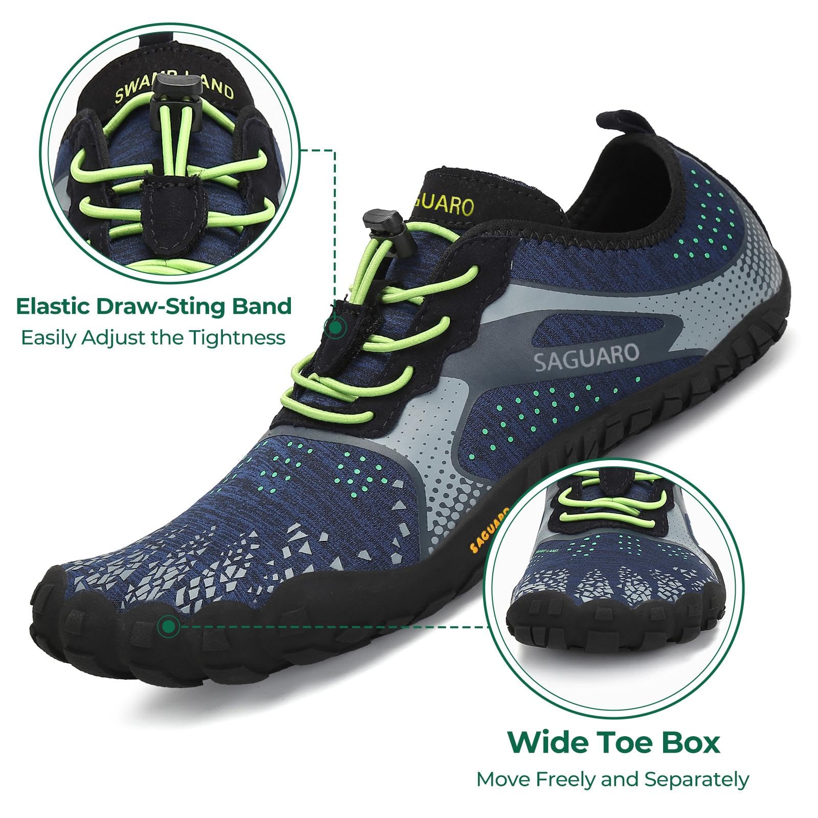 SAGUARO Barefoot Shoes Uomo Donna Scarpe Barefoot - Scarpe Minimaliste Scarpe da Palestra - Traspiranti Scarpe da Scoglio - Punta Larga e Suola a Goccia Zero Nero Fumoso,Gr.35-48 EU