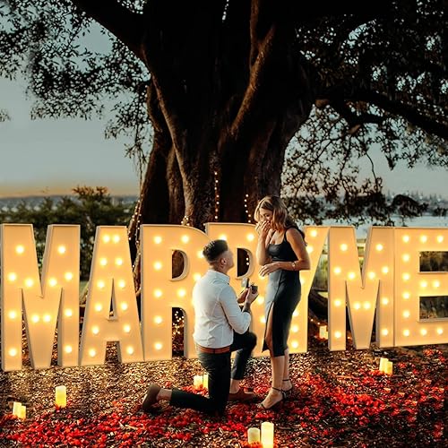 Miniatura 7 de imprsv Letras iluminadas de marquesina, letras de mosaico de 4 pies con luz para decoración de fiesta de graduación de baby shower, grande B para