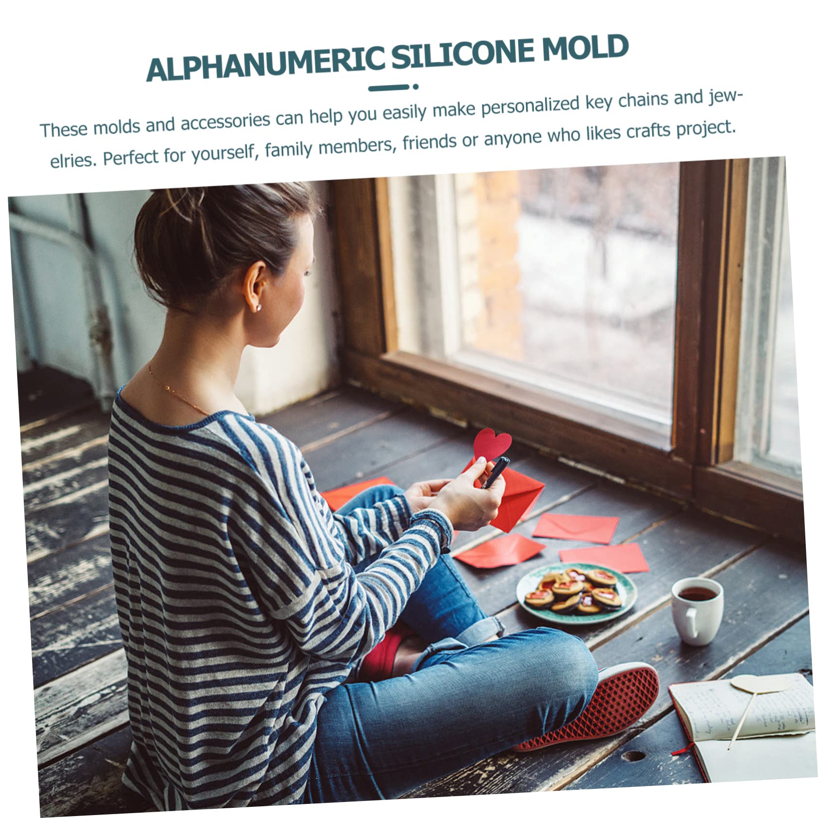 VILLCASE Stampo in Silicone per Lettere e Numeri, Trasparente e Riutilizzabile, per Lavori Creativi Fai da Te e Ciondoli Portachiavi