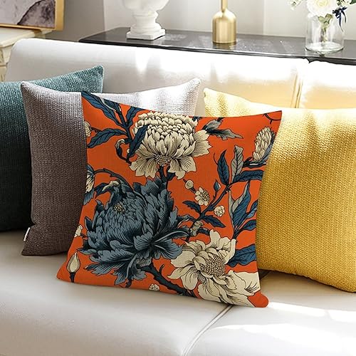 Vista 19 de ArogGeld Chinoiserie - Fundas de almohada escénicas asiáticas, estilo asiático, funda de almohada azul y verde Kelly, funda de cojín para decoración