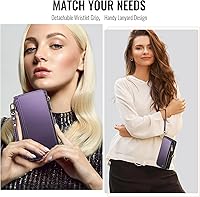 Vista 3 de Defencase Funda compatible con Galaxy A32 5G con tarjetero de bloqueo RFID para mujeres y hombres, correa magnética de piel sintética con cierre