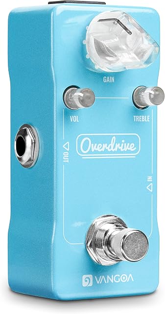 Vangoa Overdrive Guitar Pedal, Vintage Overdrive Effect Pedal for Electric Guitar Mini Single Type DC 9V True Bypass - Light Blue