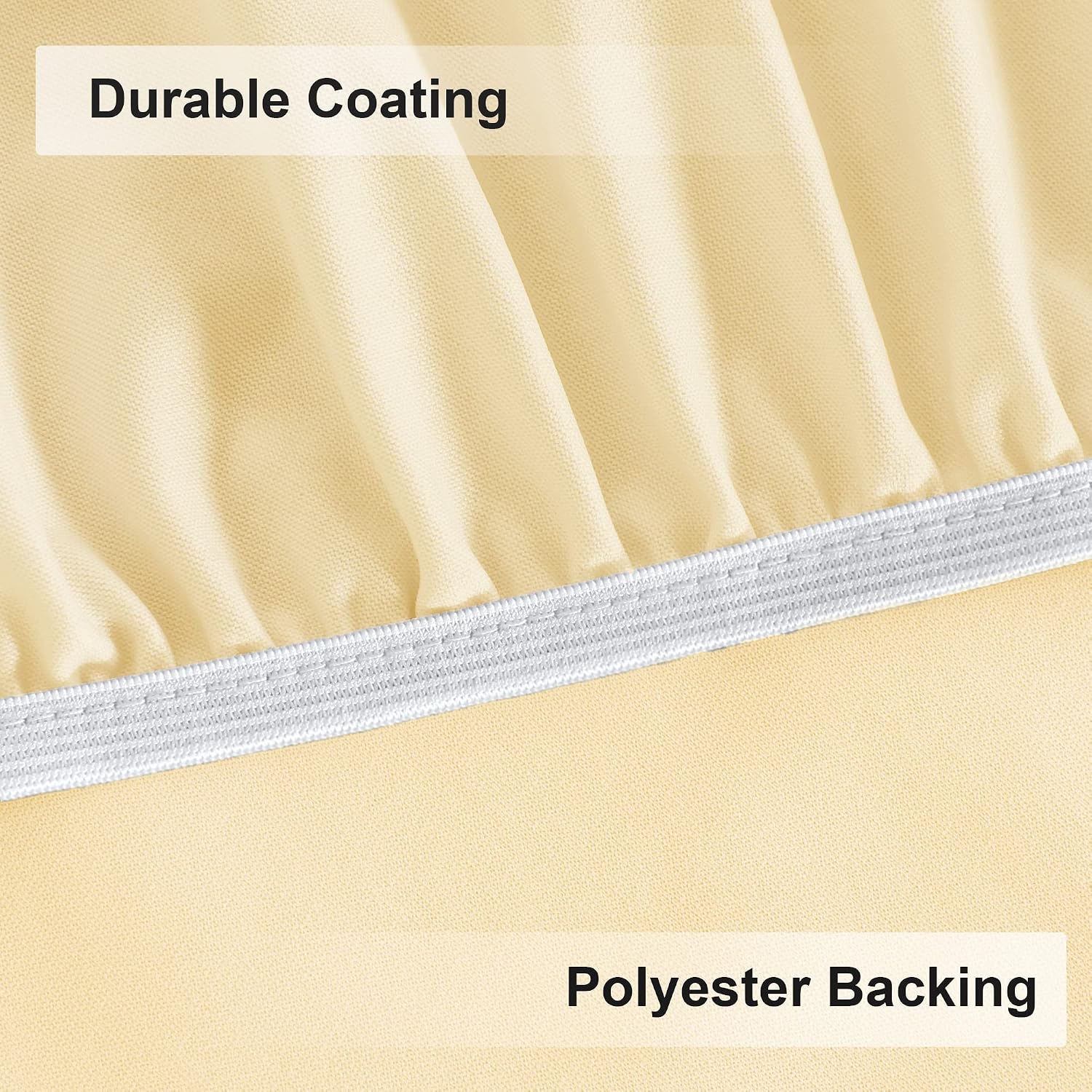 Obstal Fitted Round Table Cloth, Reversible Waterproof Stain Resistant Elastic Stretch Tablecloth, Wipe Clean Table Cover for Outdoor/Indoor Use, Fits Round Tables up to 32" - 36" Diameter, Cream