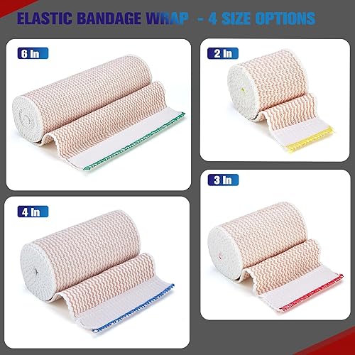 Miniatura 5 de Vendaje elástico de 2 pulgadas, paquete de 12 unidades, vendaje de compresión para tobillo, codo, rodilla, hombro, barriga, cuerpo, soporte