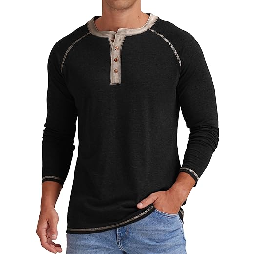 Sailwind Mens Henley Long/Short Sleeve T-Shirt Cotton Casual Shirt