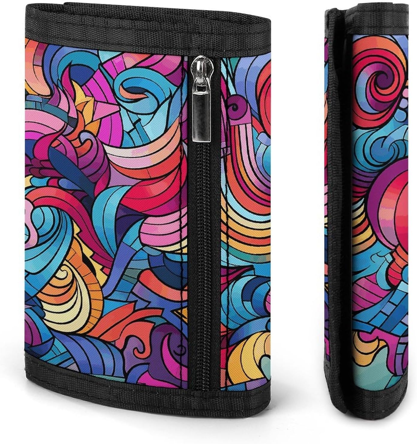 Color Abstract Pattern Drawing Trifold Wallets Slim Wallet Novelty Pocket Purse Multiple Card Slots Outdoor Travel Wallet Stylish Durable Wallets For Men Women