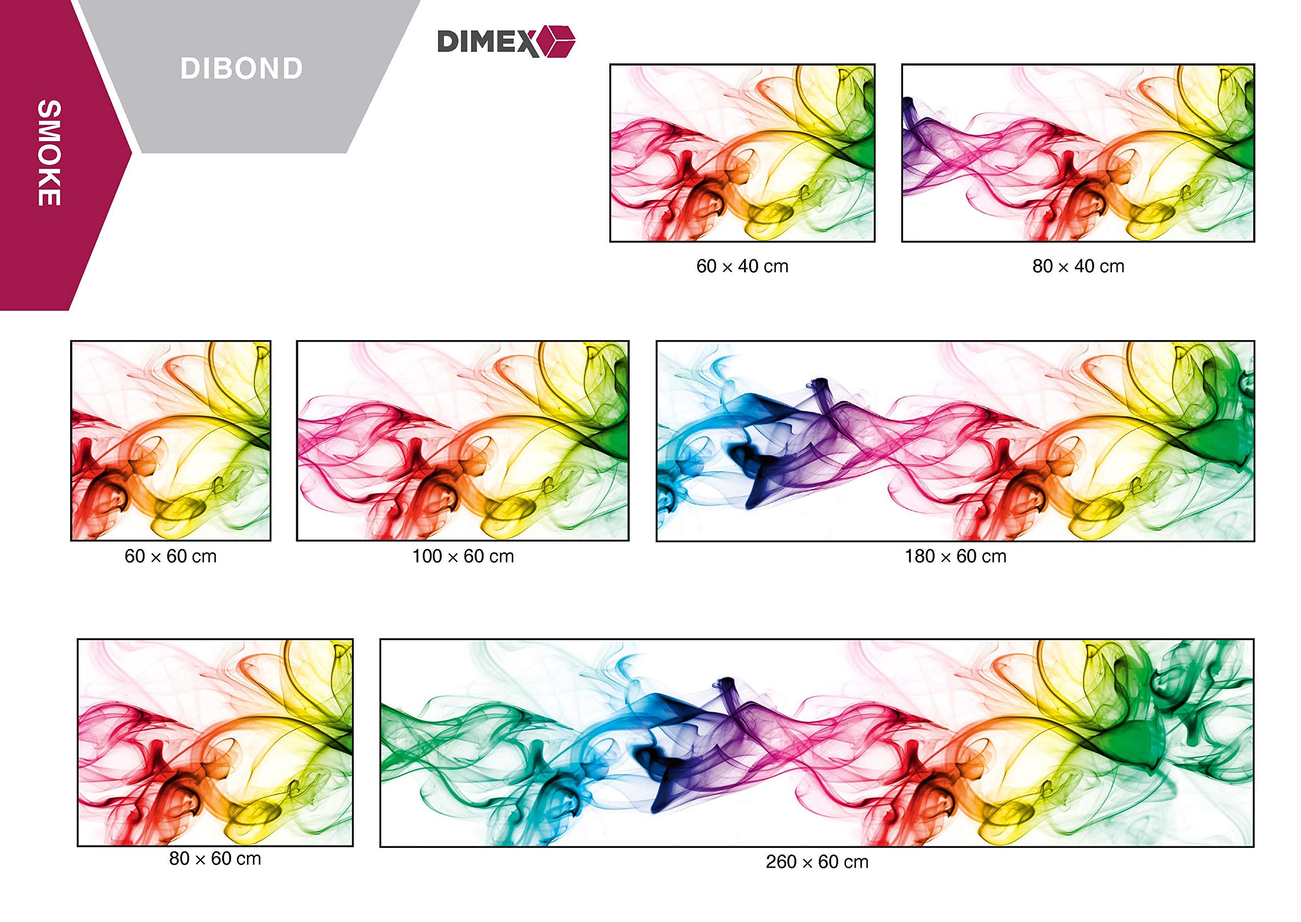 Dimex Revêtement mural en composite pour cuisine Fumée 80 x 60 cm | Protection anti-éclaboussures pour cuisine pour four & évier | Qualité supérieure, Alu Dibond, épaisseur 3 mm - Fabriqué dans l'UE