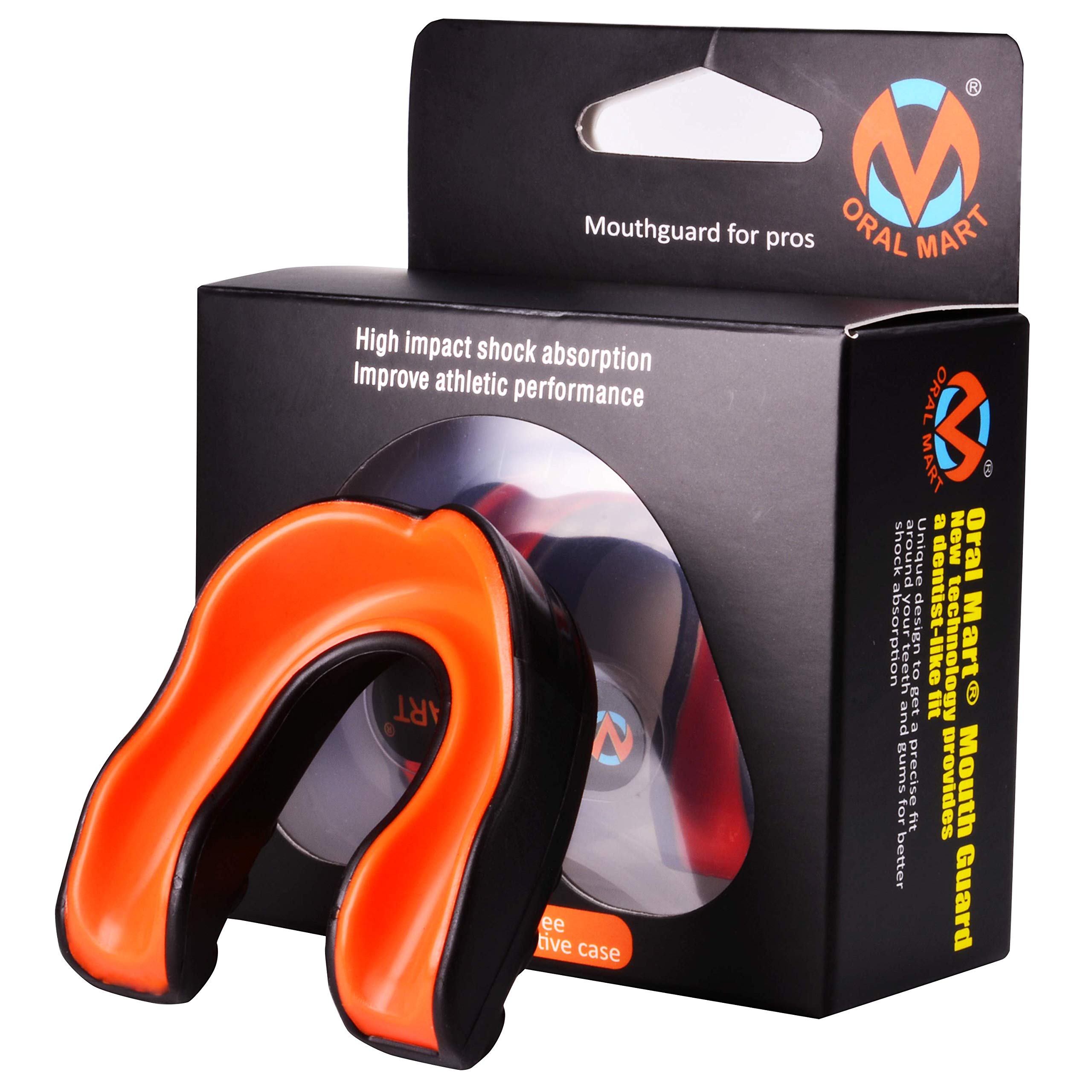 Oral Mart Sport Mundschutz für Erwachsener (Schwarz/Orange)