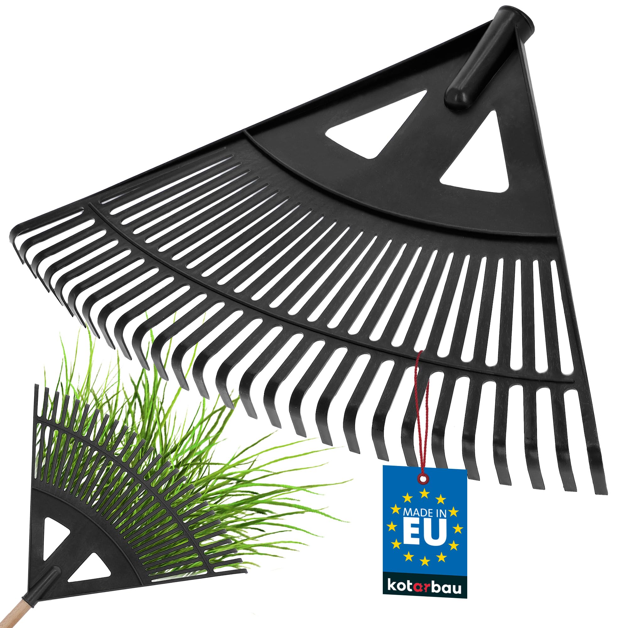 KOTARBAU® Rastrillo Jardín - Plástico - 58 cm - Negro - sin Mango - Rastrillo para Césped - Rastrillos - Ligero Y Resistente - Herramienta para Jardinería