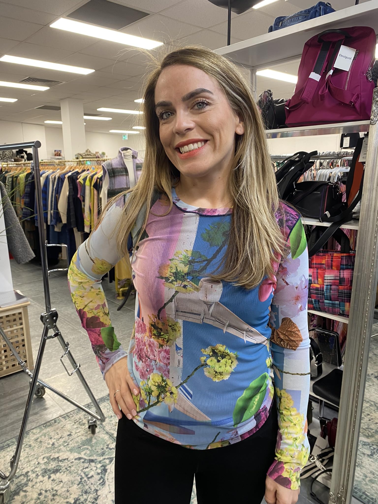 Desigual Damen Woman Knit T-Shirt Long Sleeve T-Shirt (1er Pack)