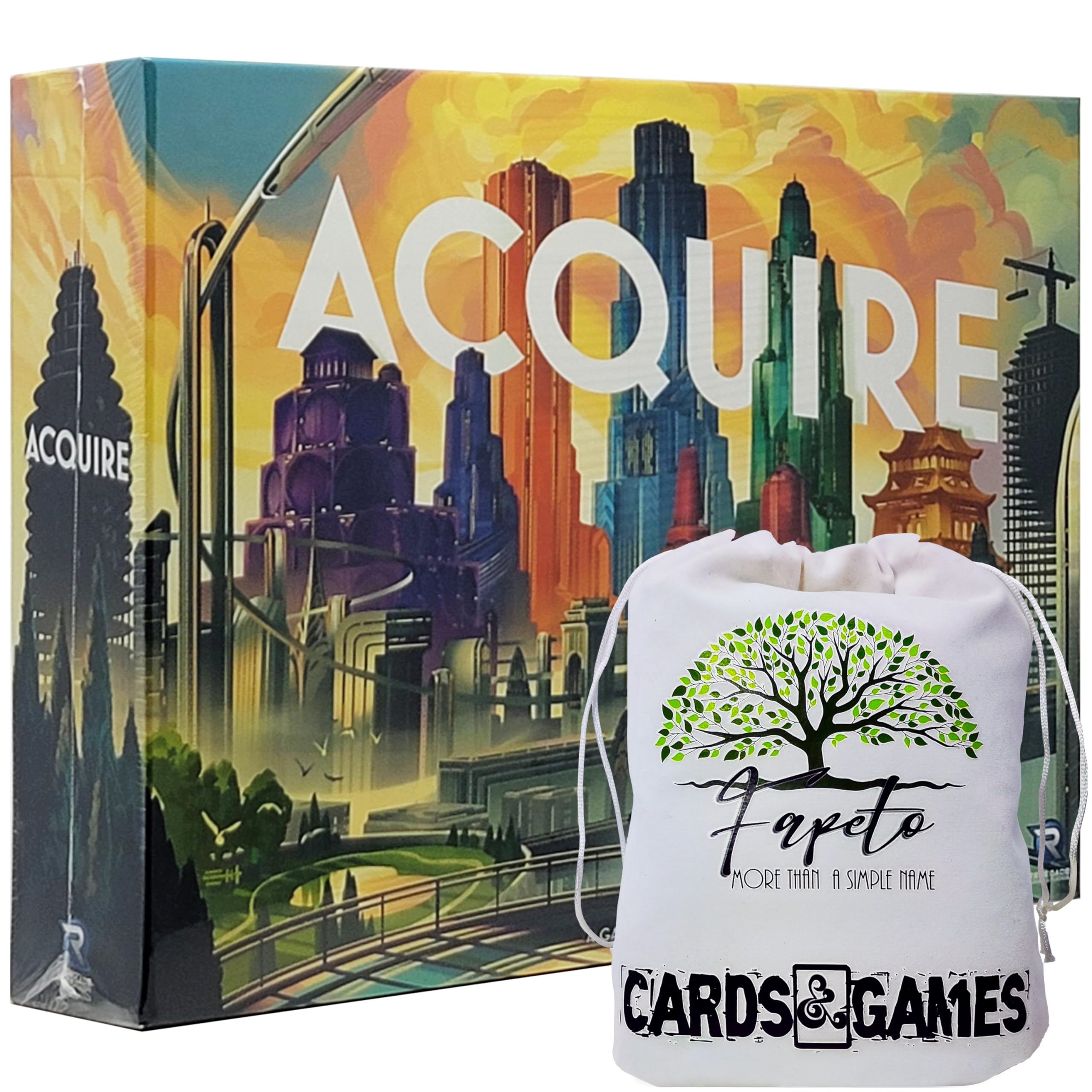Acquire Board Game Bundle with Fapeto Travel Drawstring Bag
