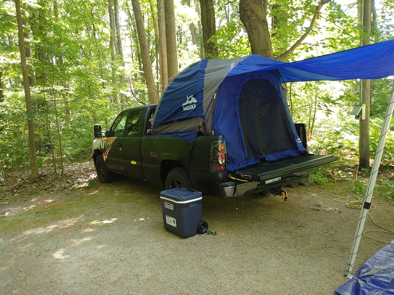 Hasika Truck Bed Tent for Camping 5-6.5 Foot with Floor Waterproof Double Layer Full Size Truck Short/Regular Bed