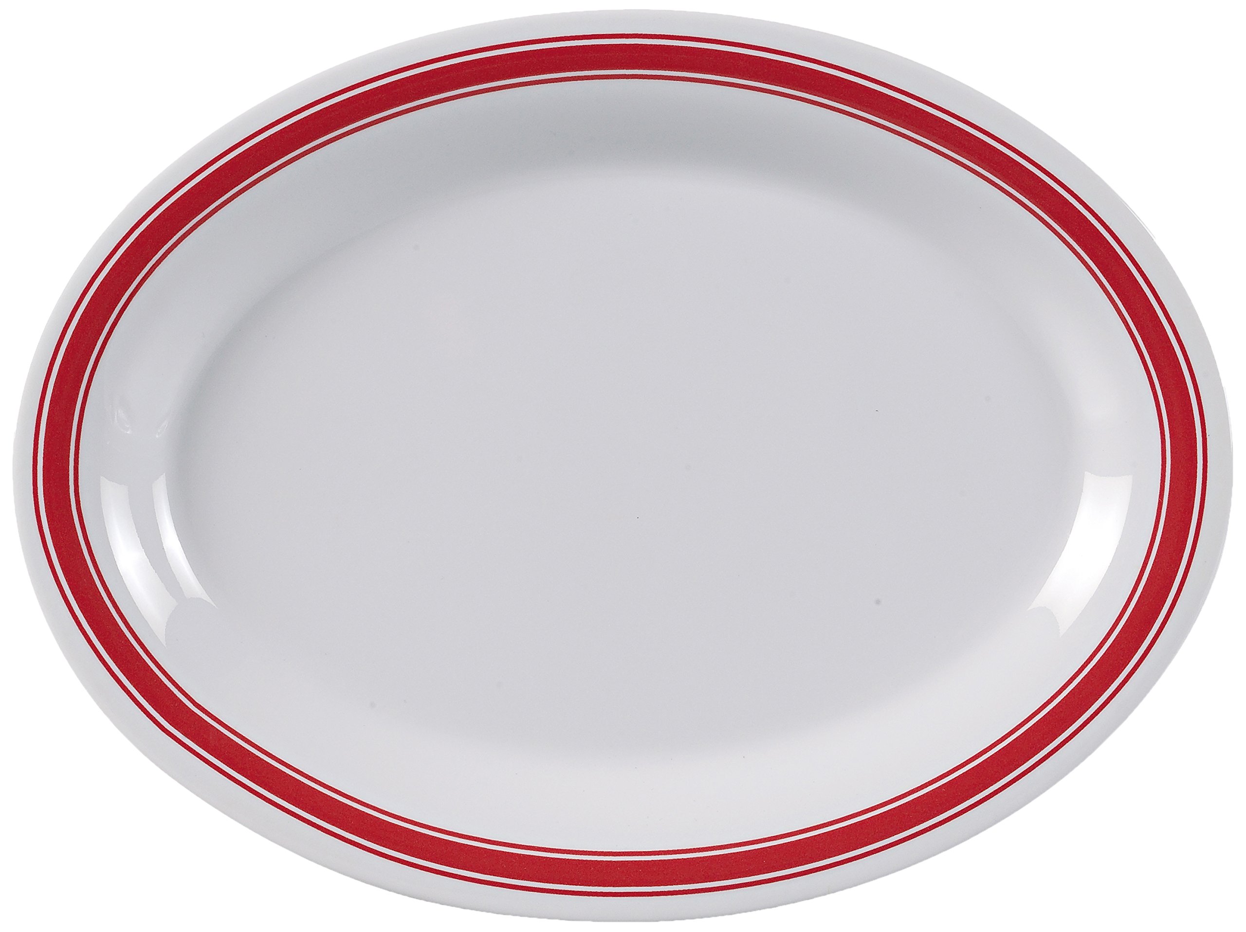 Houston Collection Melamine 12" * 9" OVAL PLATTER Box of by Yanco – Large, Melamine, White, Pack of 12, Model HS-212