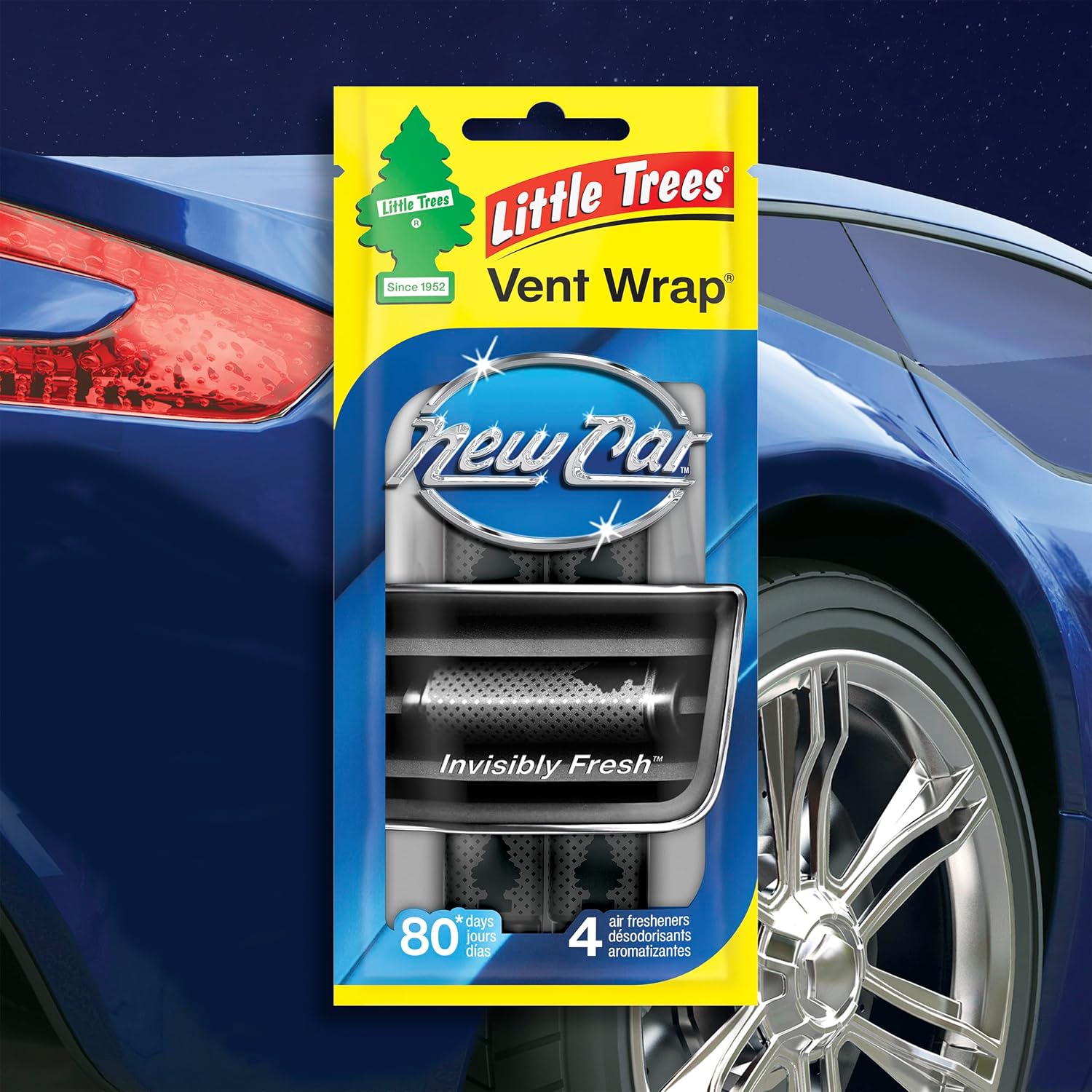 LITTLE TREES Car Air Freshener | Vent Wrap Provides Long Lasting Scent, Invisibly Fresh | New Car Scent, 16 Air Fresheners image 4