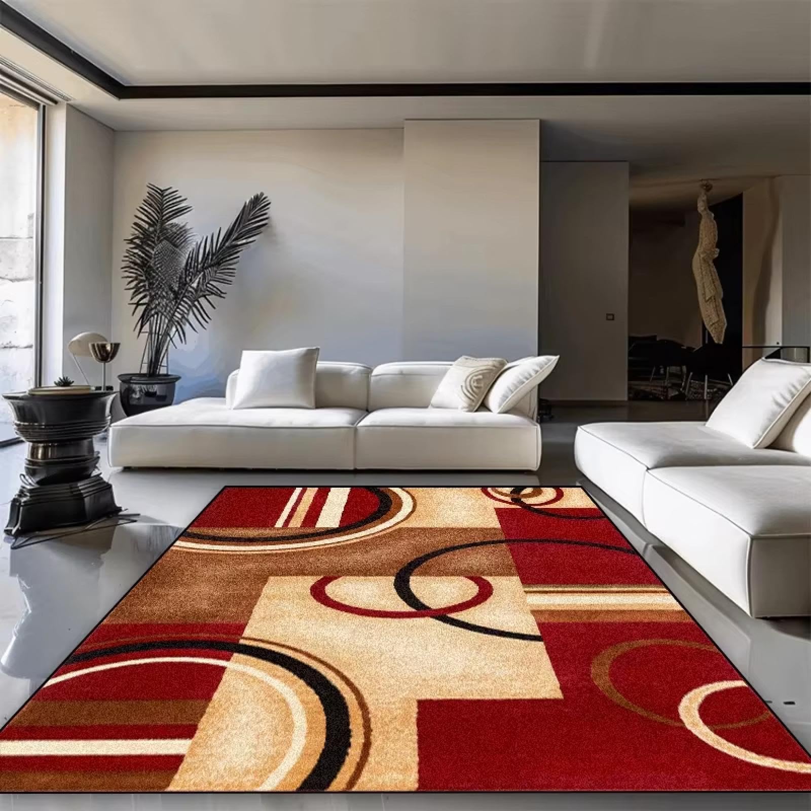 Tapis géométriques nordiques salon moderne et lavable 150x180