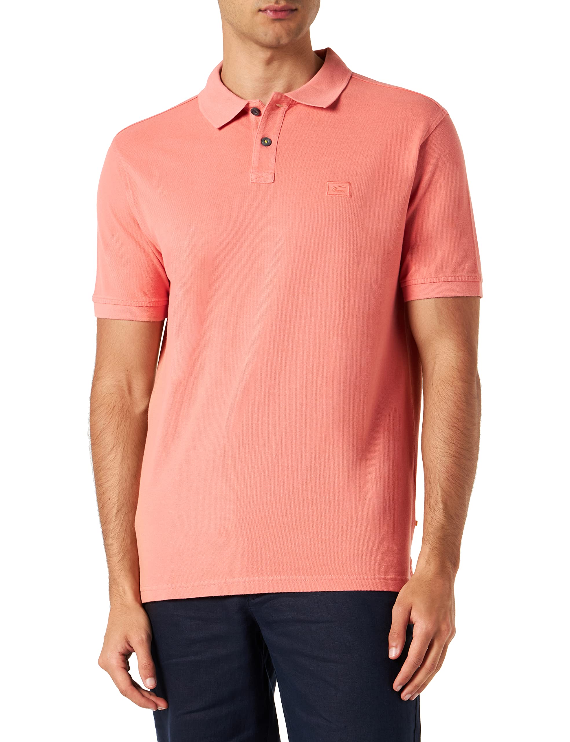 camel active Men's Pique Polo Shirt Pure Cotton, Light red, S