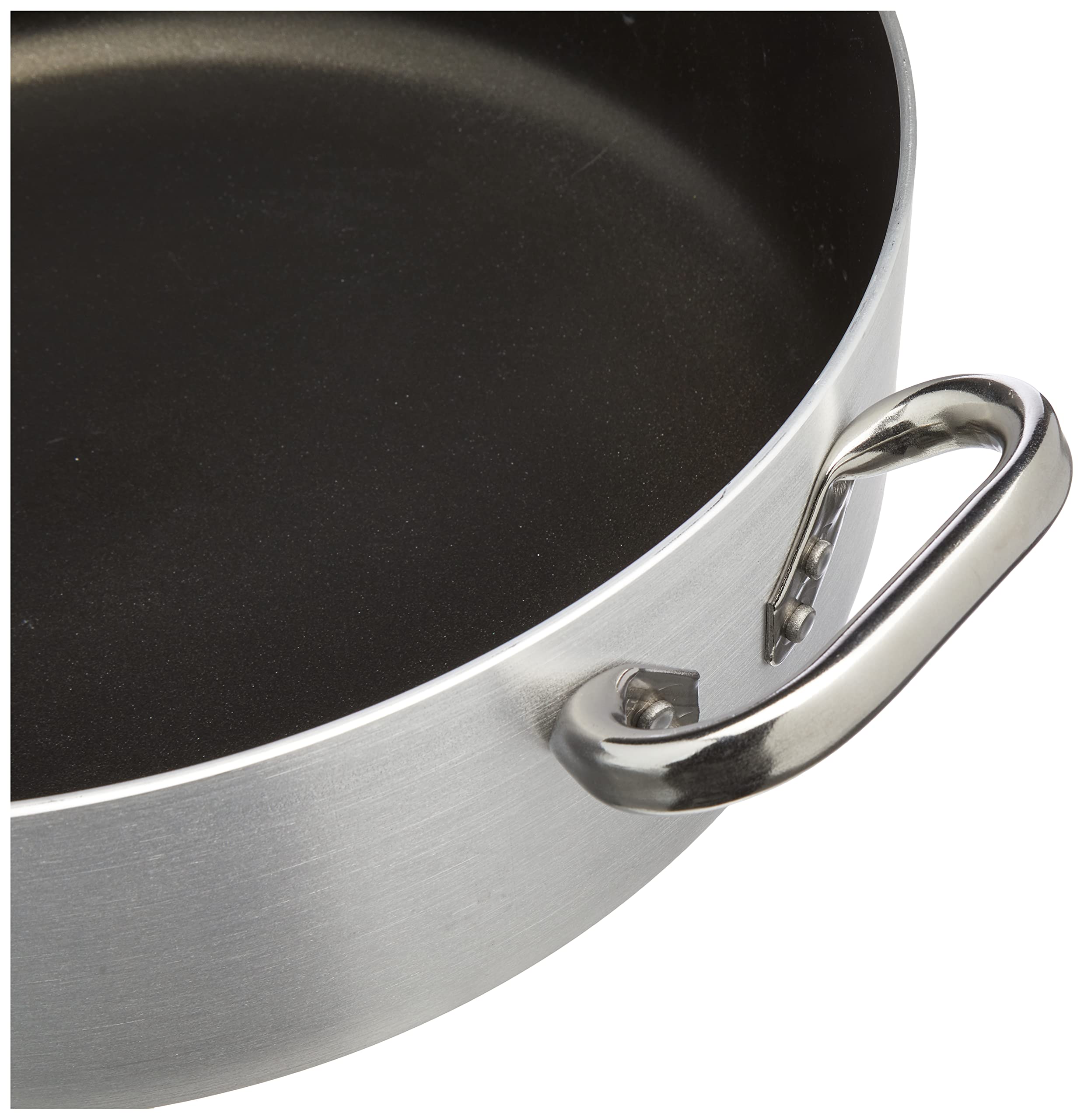 Pentole Agnelli ALSA106S36 Casseruola Bassa con Maniglie, Alluminio, Argento, 36 cm