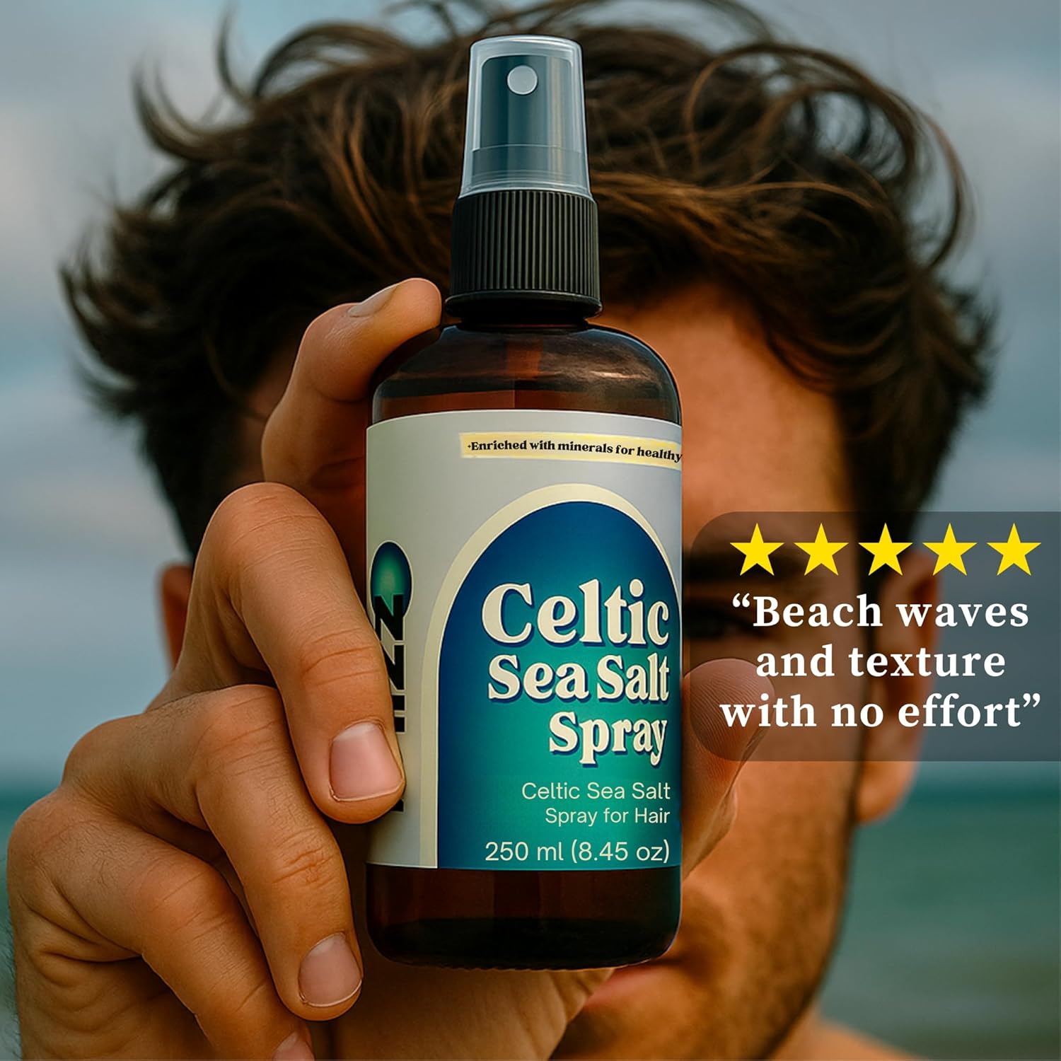 Celtic Sea Salt Hair Spray. Instant & Natural Beach Look, Volume & Texture, Celtic Sea Salt Spray with Kelp, Aloe Vera, and Hair-Strengthening Minerals. (8.45 fl oz) - Image 2