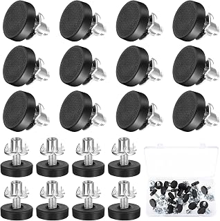 20 SetPatas de Nivelación Ajustables de Rosca M6 x 22 mmPatas Niveladoras, Patas para Muebles, Patas Regulables en Altura, para Sofá, Armarios, Mesas, Sillas, Camas, con Tuercas en T
