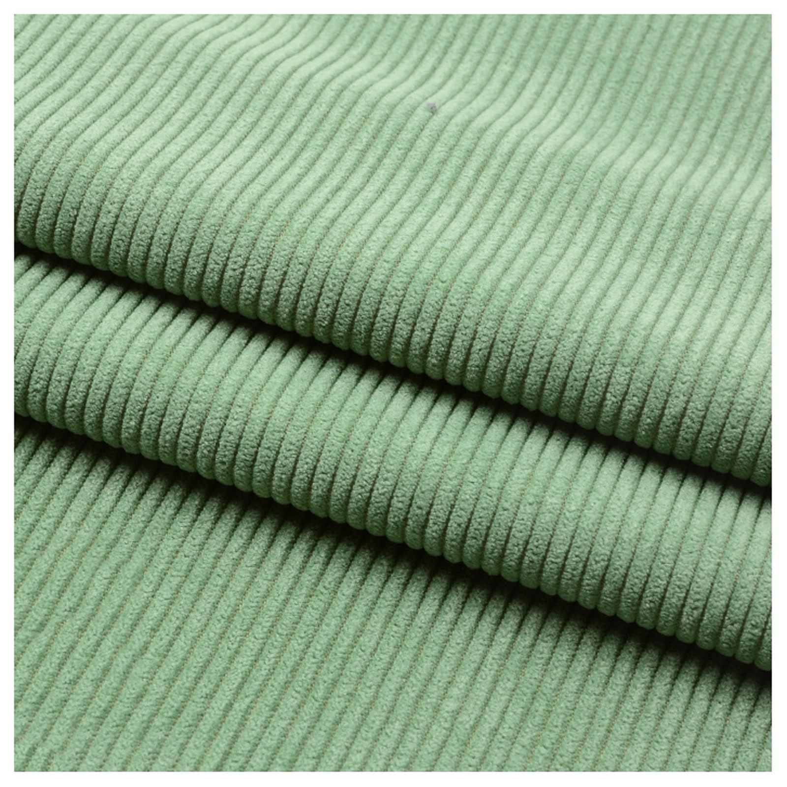 AITAF 50X155cm Green Stretch Corduroy Fabric, Solid Plain Thick DIY Sewing Materials Soft 8 Wicks Quilting Fabric for Clothing, Dress, Pants, Costume, Sofa, Throws, Pillow Cover
