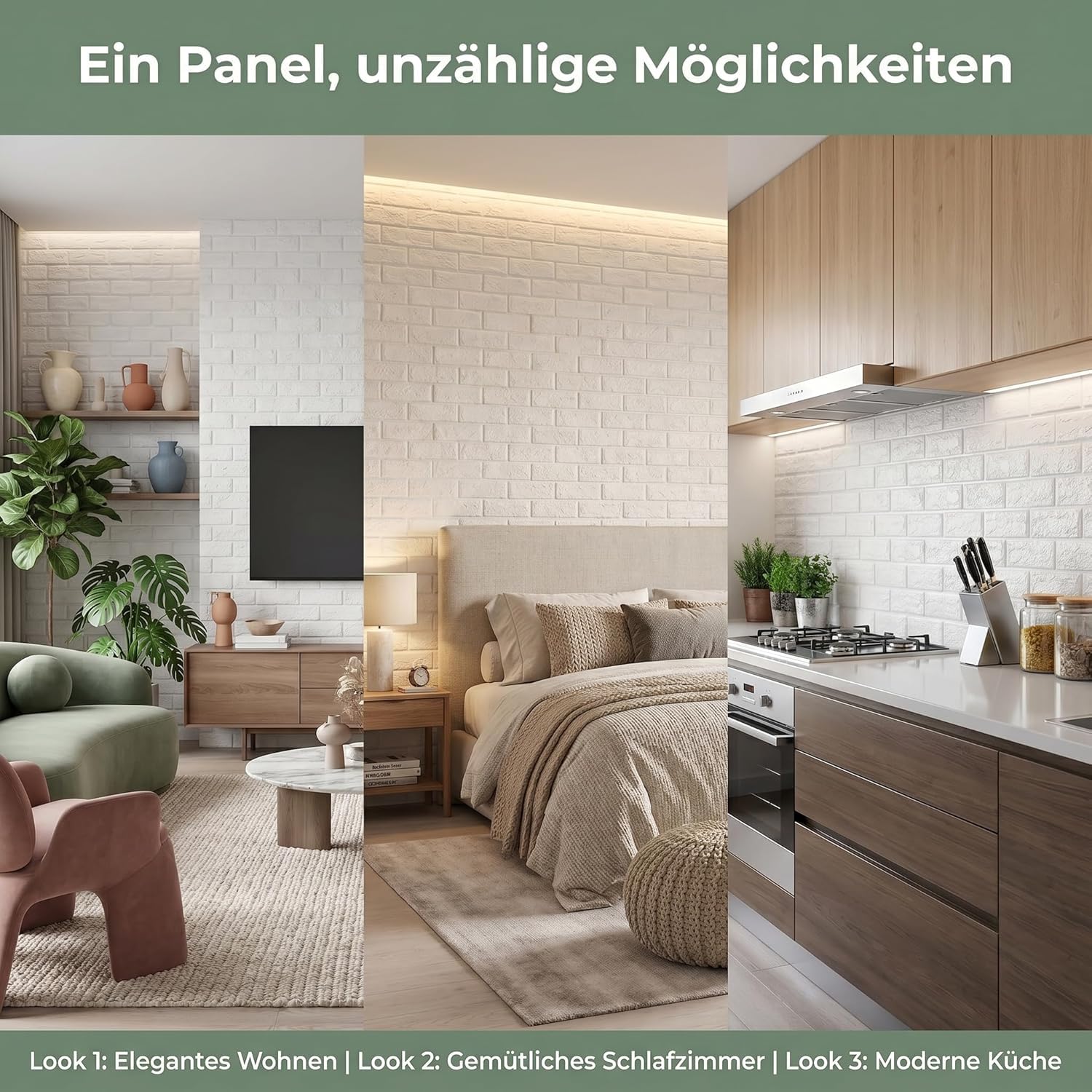 Fiqops 20 tlg 77 * 70cm 3D Tapete Wandpaneele Selbstklebend Ziegel Steinoptik Tapete Wasserdicht für Schlafzimmer, Badezimmer, Wohnzimmer