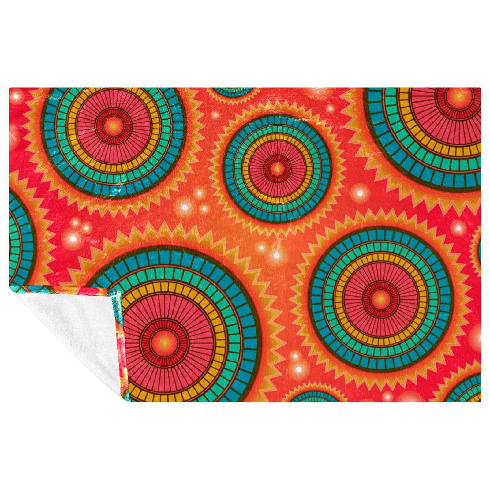 Couverture douce chaude plaid canapé motif géométrique coloré