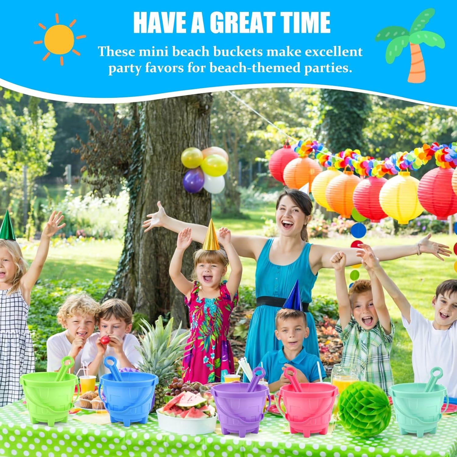 30 Set Sand Beach Buckets and Shovels for Kids 5.8 Inch Plastic Water Pail for Beach Fun Summer Pool Party Favors for Girls Boys (Macaron)