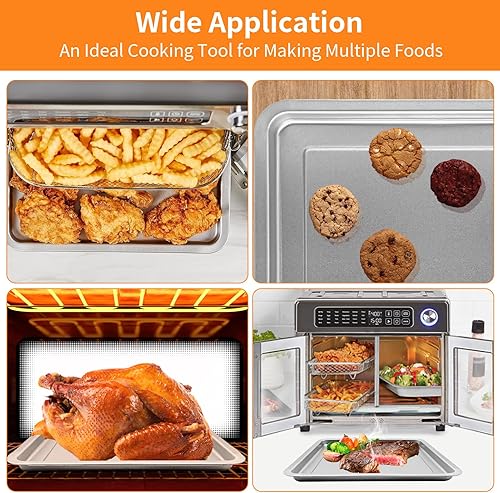 Miniatura 7 de Accesorios para freidora de aire Emeril Lagasse de 26 cuartos de galón, bandeja de acero inoxidable de 12.5 x 11.3 pulgadas, bandeja de acero