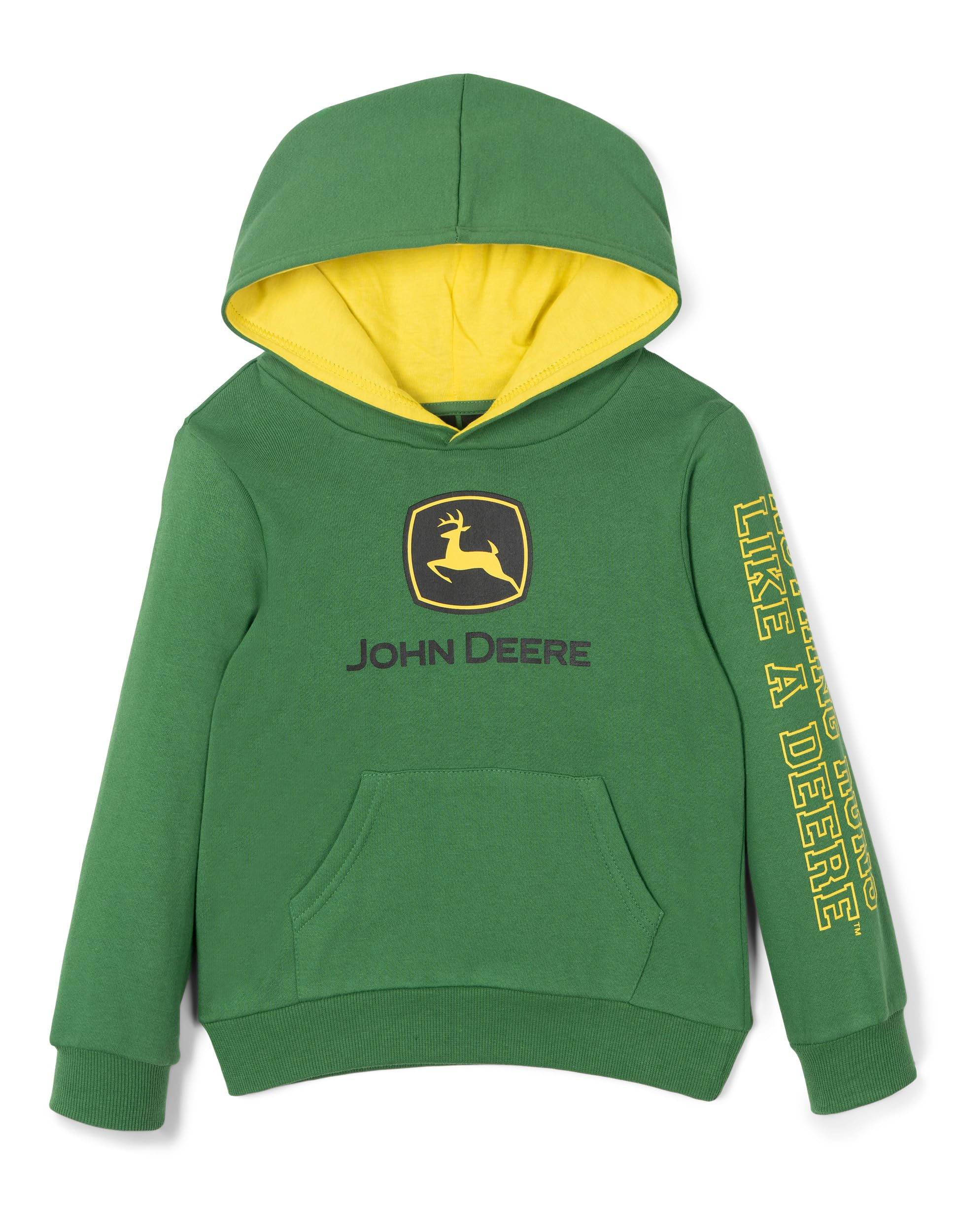 John Deere Felpa con cappuccio in pile con logo, da bambino a adulto, taglie (2T - 2XL)