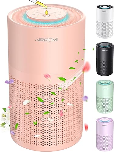 AIRROMI Purificador de aire para dormitorio con filtros True H13 HEPA 3 en 1, purificadores de aire para mascotas para el hogar, olor a orina de