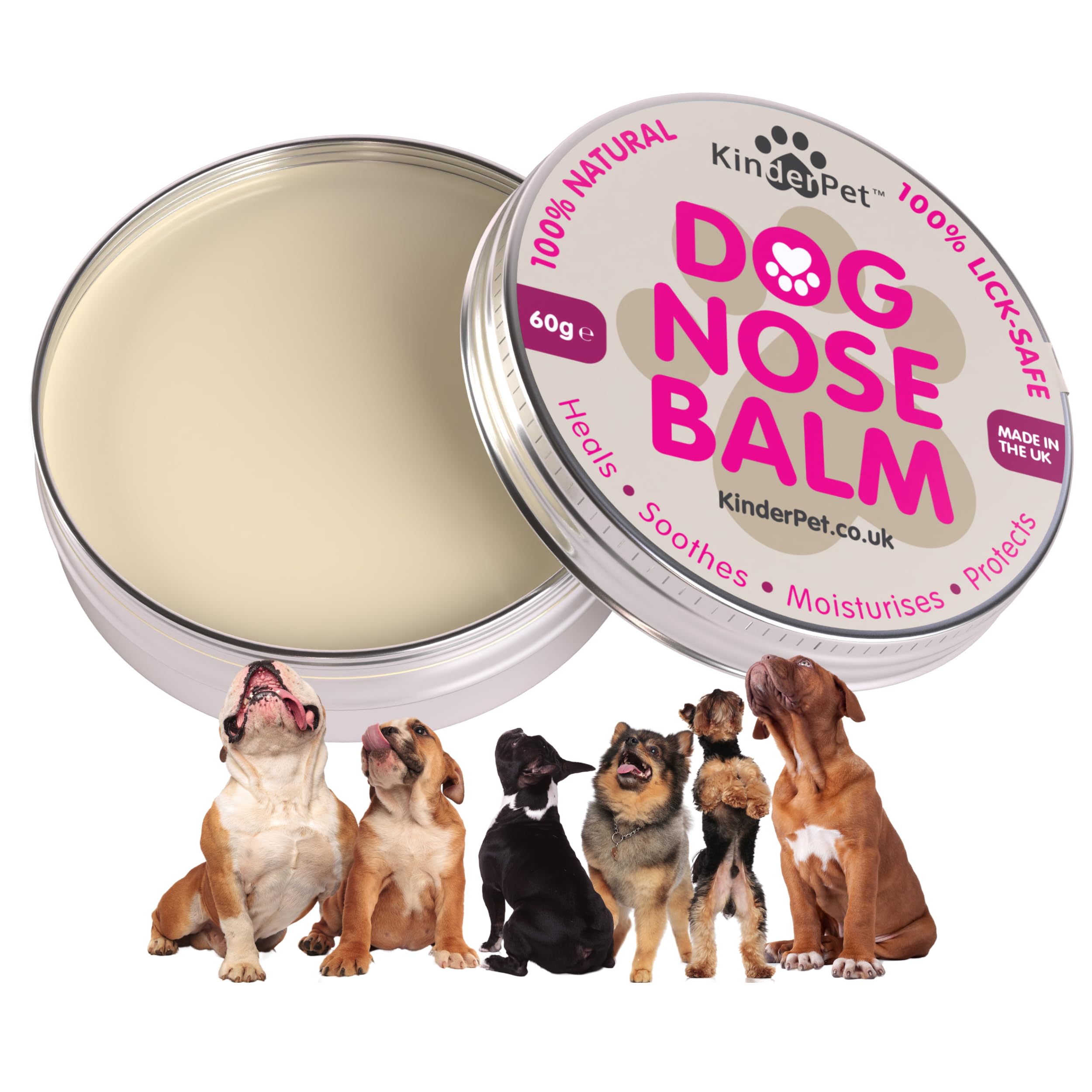 Squishface Nasenbalsam Für Hunde – Beruhigt Trockene, Rissige Schnauzen, 50 Ml, Pflanzliche Formel