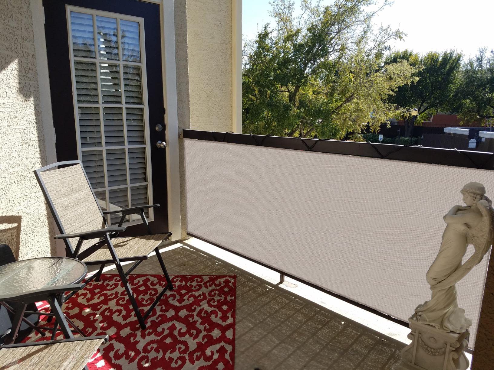 Sunnylaxx Frangivisto Balcone per Protezione 100x600 cm,Schermo Privacy,Recinzione Copertura per Privacy Balcone PES,per Balcone Giardino terrazza,con Occhielli e Fascetta, Taupe