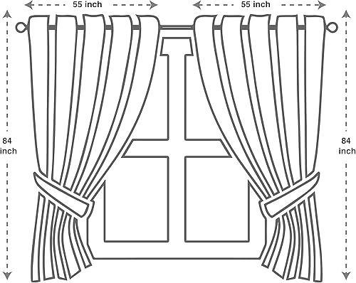 Miniatura 3 de Golden Rugs Jana Collection Juego de cortinas de jacquard con cenefa adjunta y respaldo para dormitorio sala de estar comedor 110 x 84 pulgadas cada