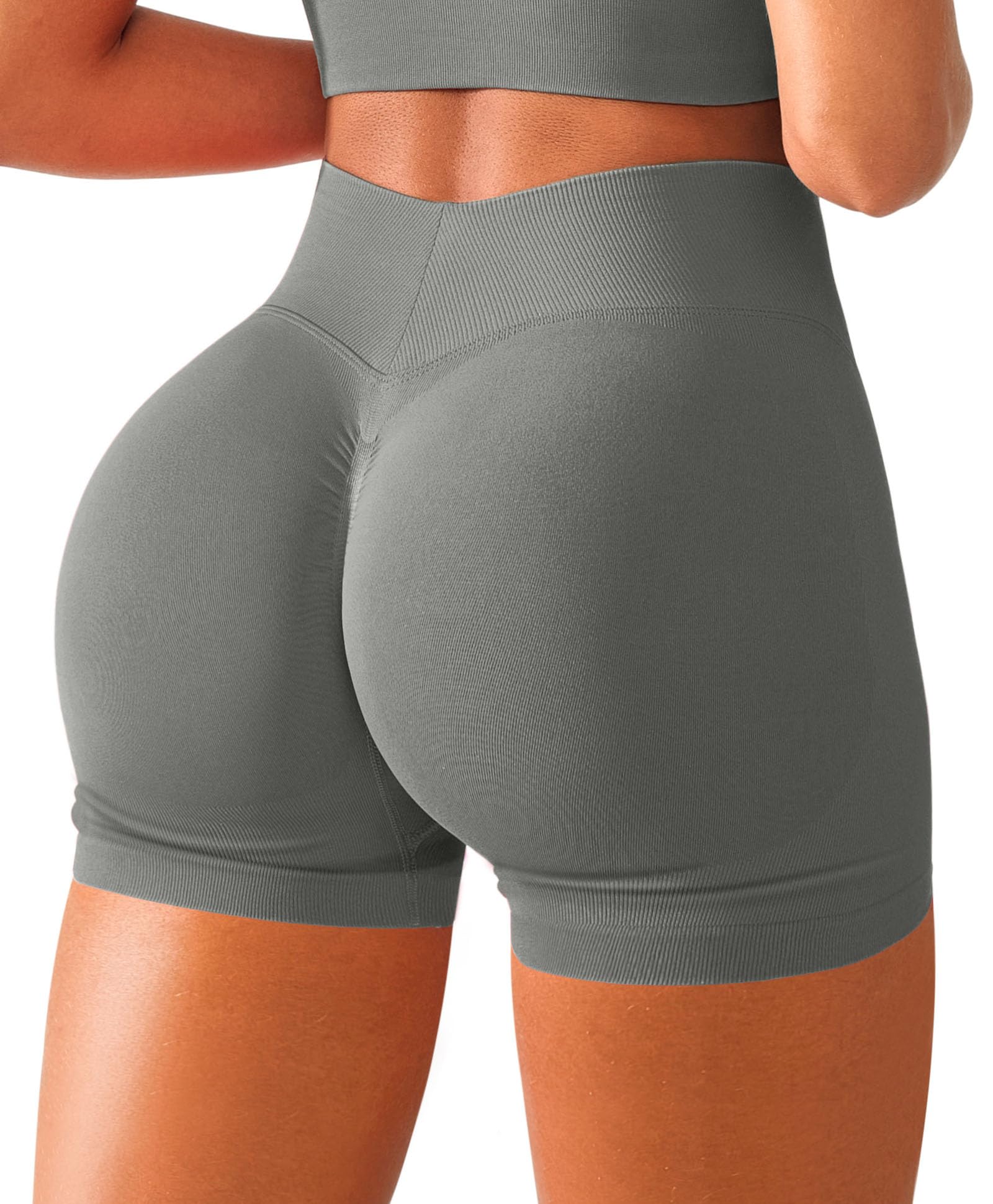 BRXL Scrunch Butt Lifting Shorts for Women V Back Seamless 5" High Waist Workout Gym Compression Spandex Impact Shorts
