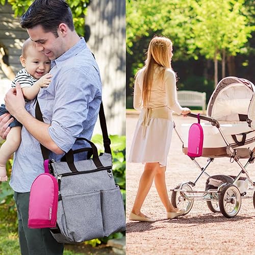 Miniatura 15 de Bolsa para biberones - Enfriador de leche materna, bolsa aislada para biberón para guardería Gris