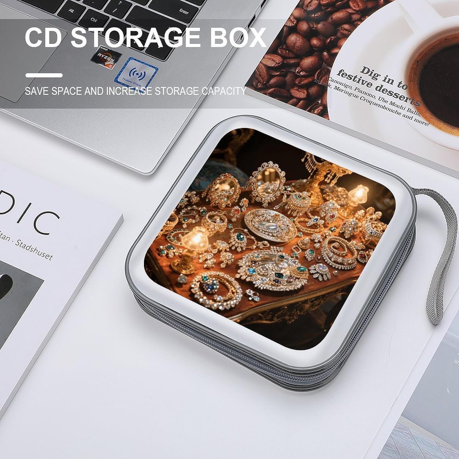 40 Capacity Hard Plastic CD DVD Disc Case Storage Binder Wallet image 4