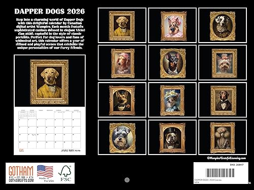 Vista 248 de Calendario Goldendoodle 2026 Golden Doodle mensual de pared calendario de 12 meses Fabricado en Estados Unidos