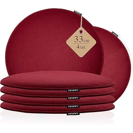 Amazon.de Ampara 4er Set Stuhlkissen rund 33 cm rutschfest