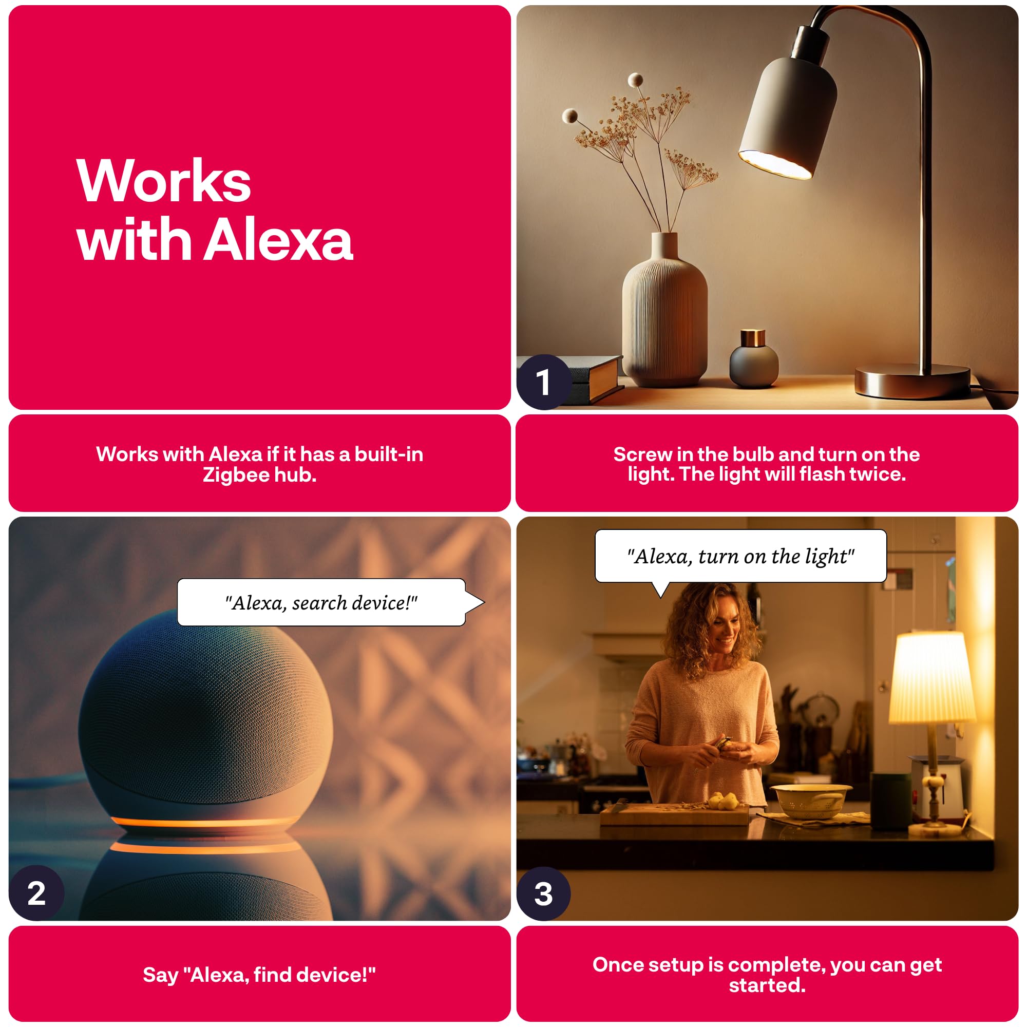 Inteligentna lampa Innr GU10 Zigbee, współpracuje z Hue* i Alexa (wymagany mostek), ciepła biel, ściemnialne punkty LED GU10, inteligentna lampa domowa, 460 lm, 4-pak