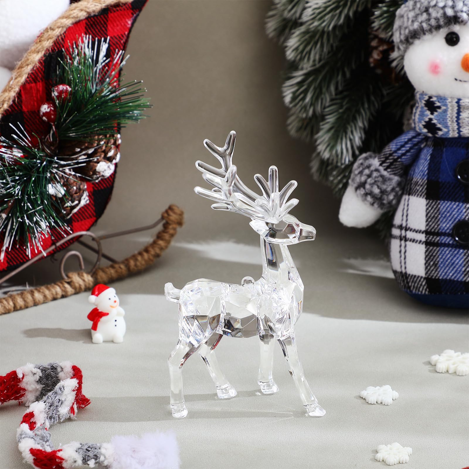 Didiseaon 10 Stück Transparente Acryl Elchfigur für Weihnachten als