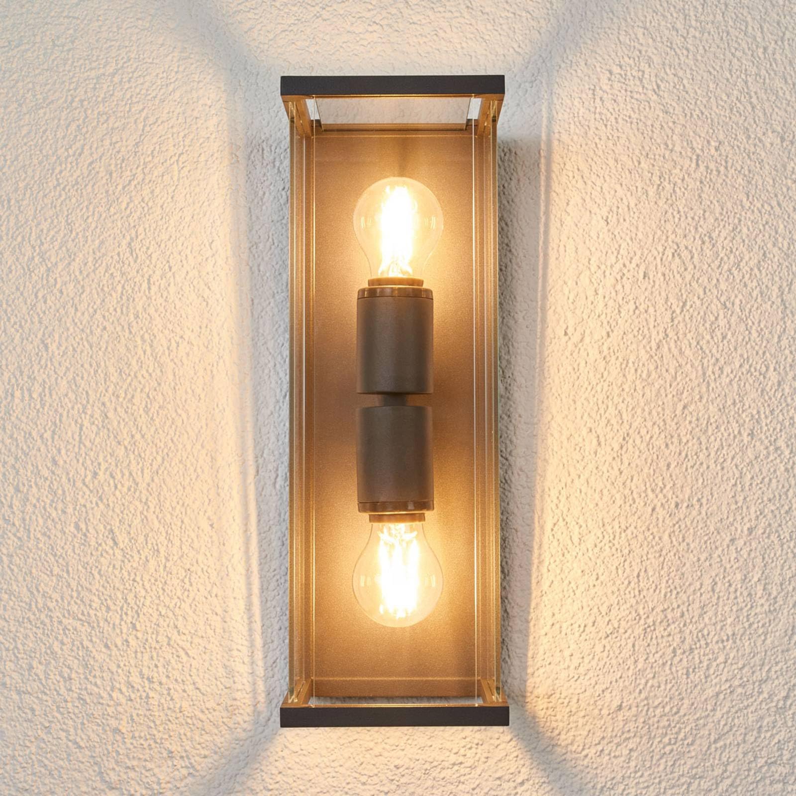 Lucande Applique da esterni (Moderno) colore Nero, in Alluminio applique lampada LED outdoor per facciata/parete terrazzo e balcone