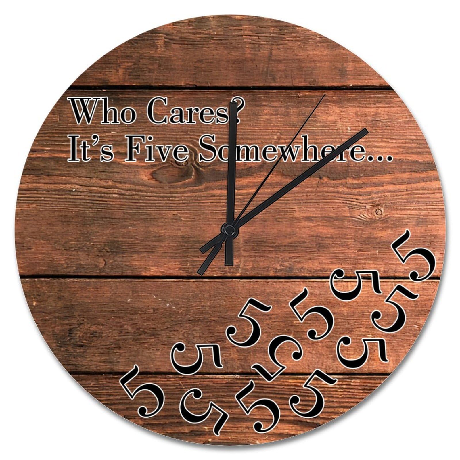 Horloge murale 38,1 cm en bois craquelé et silencieuse à piles