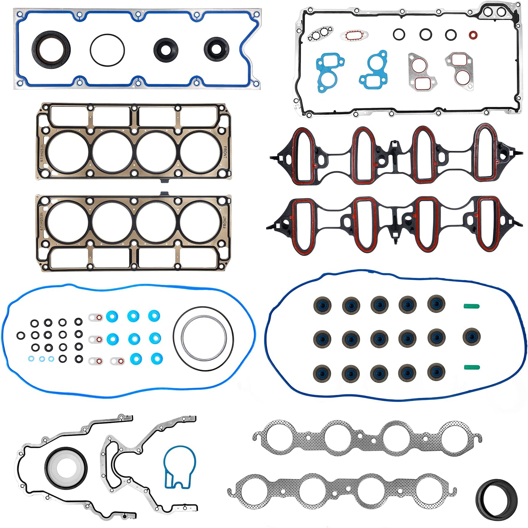 MLS Cylinder Engine Head Gasket Full Set, Compatible with 2002-2011 Chevy Silverado Tahoe Avalanche Express Suburban, GMC Sierra Savana Yukon Envoy, Buick Cadillac 4.8L 5.3L V8 CS9284, HS26191PT